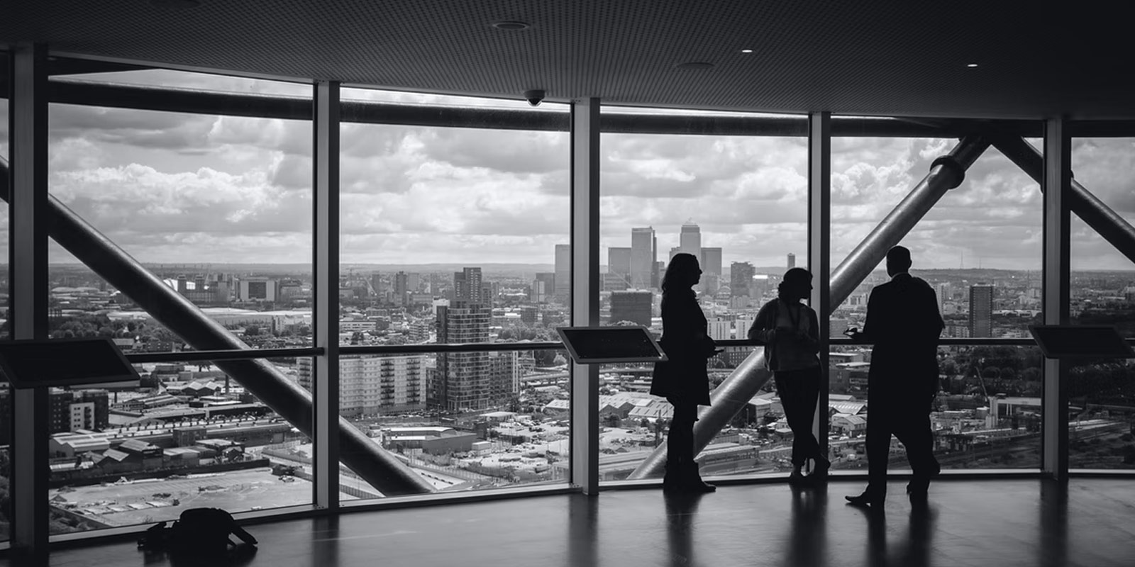 Window office view of city